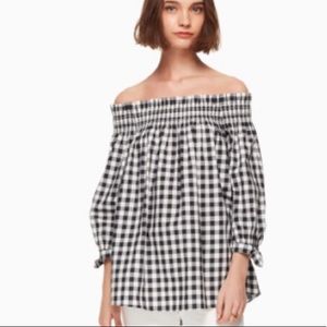 Kate Spade Gingham off-the-shoulder top